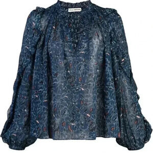 NWOT Ulla Johnson Silk Printed Blouse, size 6